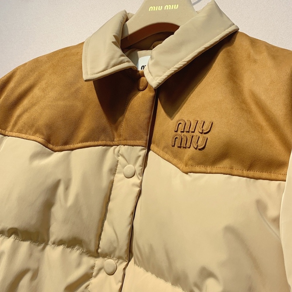 Miu Miu patchwork short down jacket - image 7